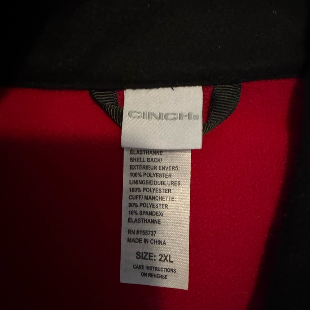 Cinch Black Jacket with Red Lining and Logo - Picture 3 of 4